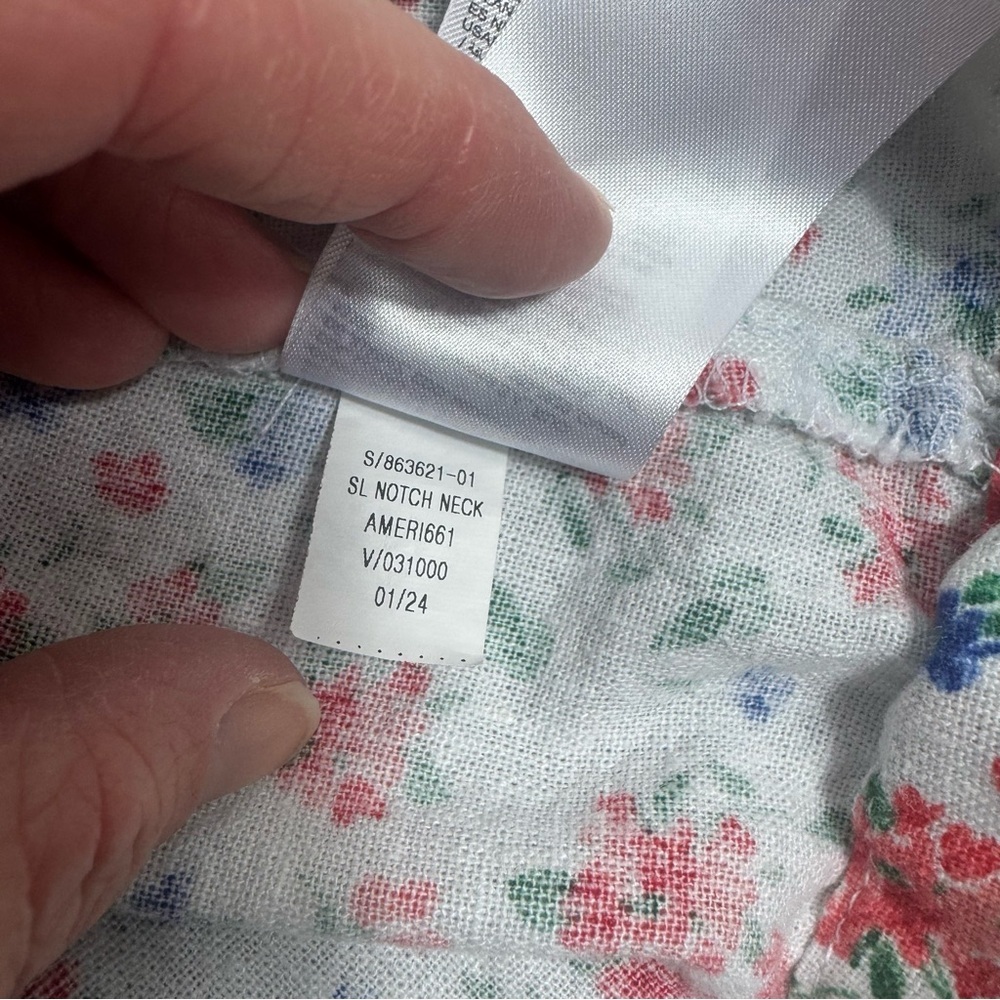 Old Navy Linen Blend Floral Midi Sundress Large Cottagecore Smocked Romantic - Picture 7 of 8